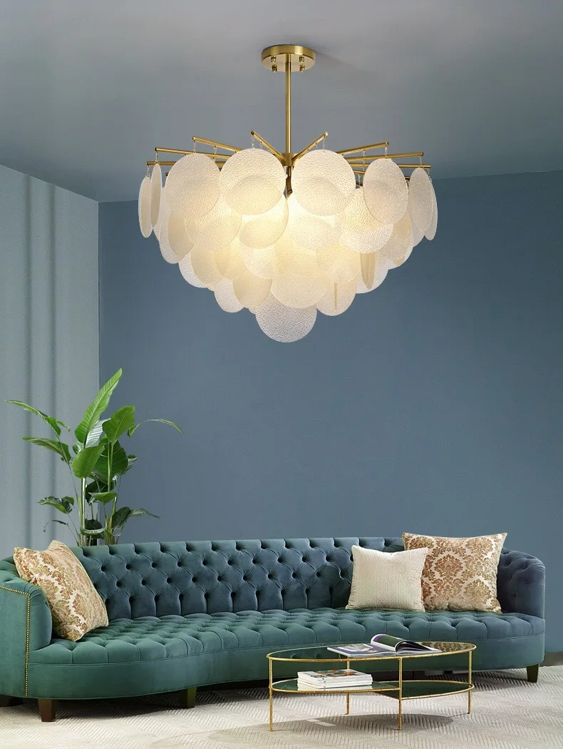 

Wind chime personalized chandelier Nordic post modern light luxury glass living room chandelier dining room bedroom exhibition