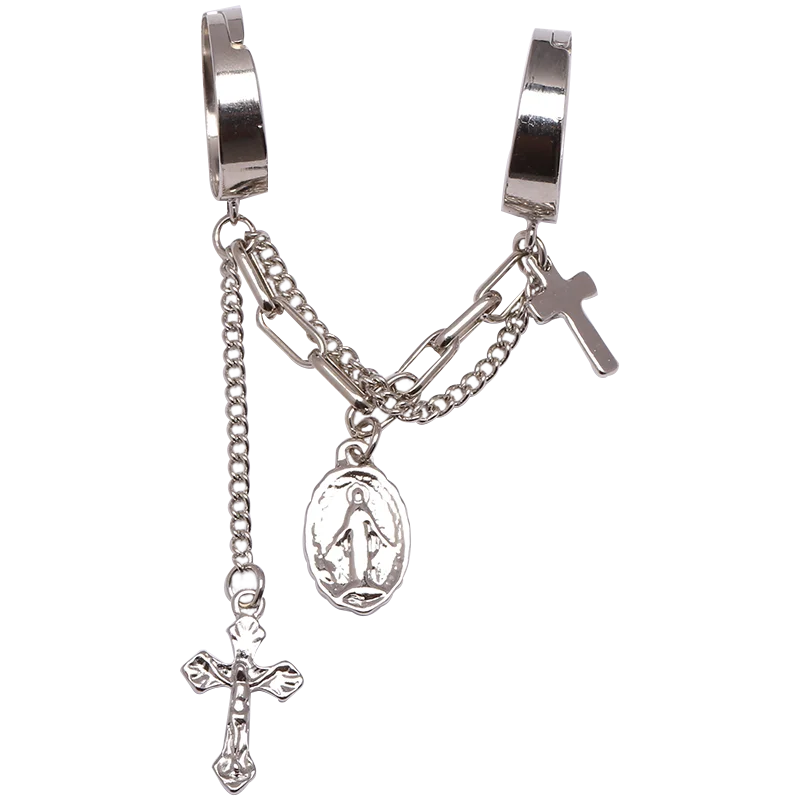 

Silver Plated Alloy Rings for Women with Punk Cross Set Opening Adjustable Party Fashion Wedding Jewelry Friendship Gifts 2021