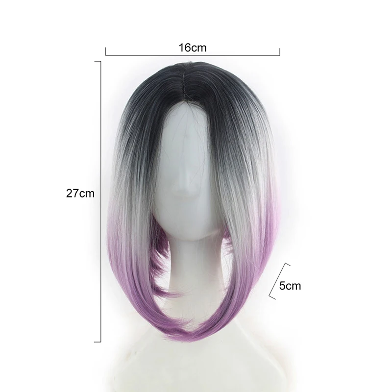 Синтетический термостойкий парик 1 шт. градиентный для косплея короткие прямые