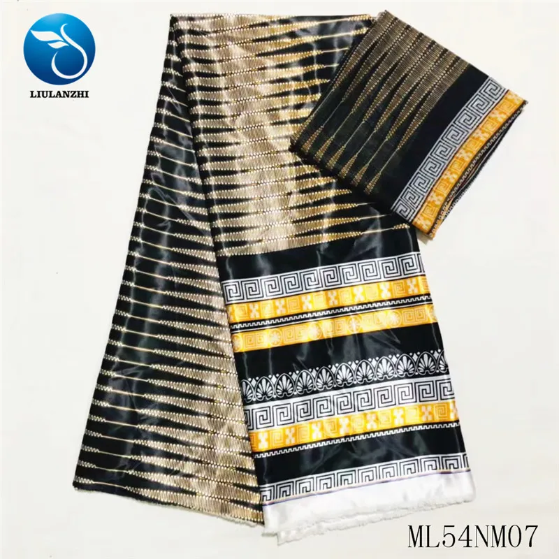 ML54NM0709 LIULANZHI африканская шелковая ткань лента шелковая ткань 4+ 2 ярдов Анкара Красная атласная ткань для платья Горячая Распродажа ML54NM07 - Цвет: ML54NM0709