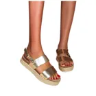 Босоножки Женские плетеные на платформе, соломенные сандалии с круглым носком, пряжка, повседневная обувь на плоской подошве, лето 2021