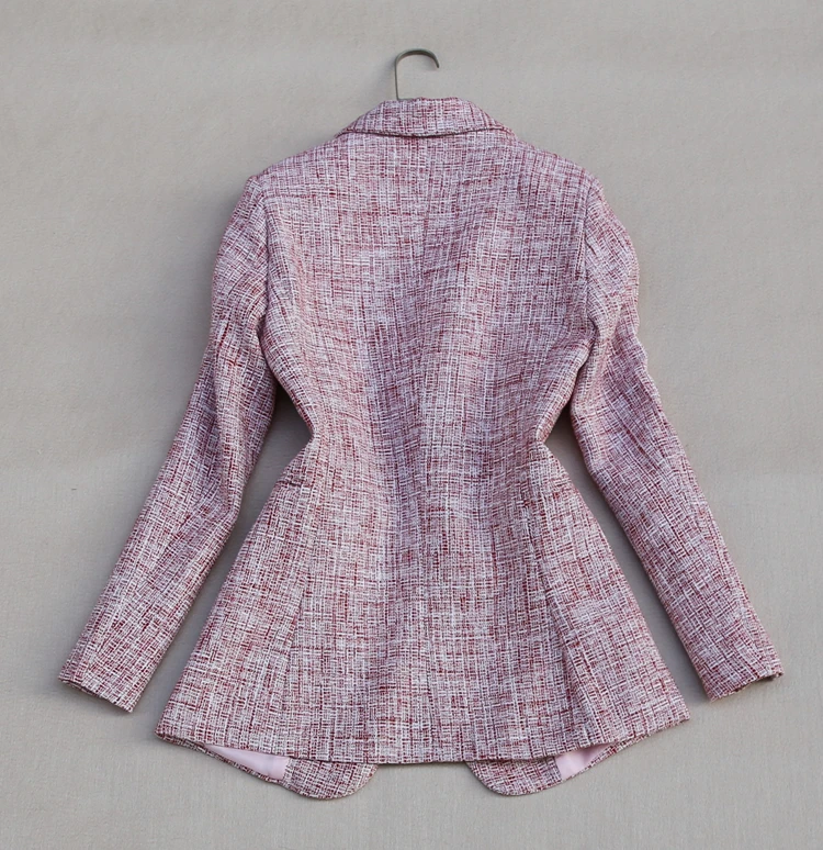 Костюм брючный женский повседневный Модный деловой твидовый костюм из двух