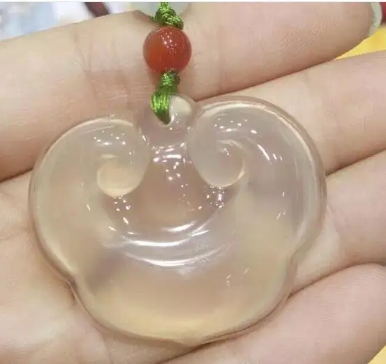 yy810&gt&gt&gt&gt1pc Brazil natural ice white agate chalcedony Pendant Necklace Handmade Ruyi best sweater chain | Украшения и