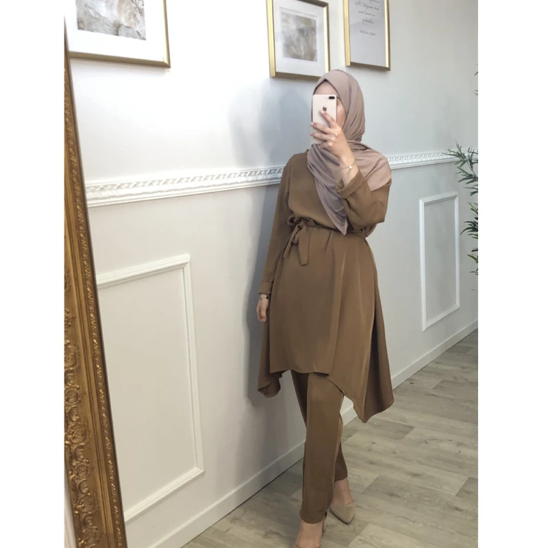 Eid Mubarak Kaftan Dubai Abaya Turkey Muslim Fashion Hijab Dress Sets Islam Clothing Abayas For Women Musulman Ensembles De Mode |