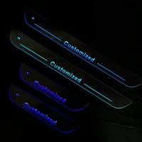 express delivery led door sill plate strip welcome light threshold guard protectors for peugeot