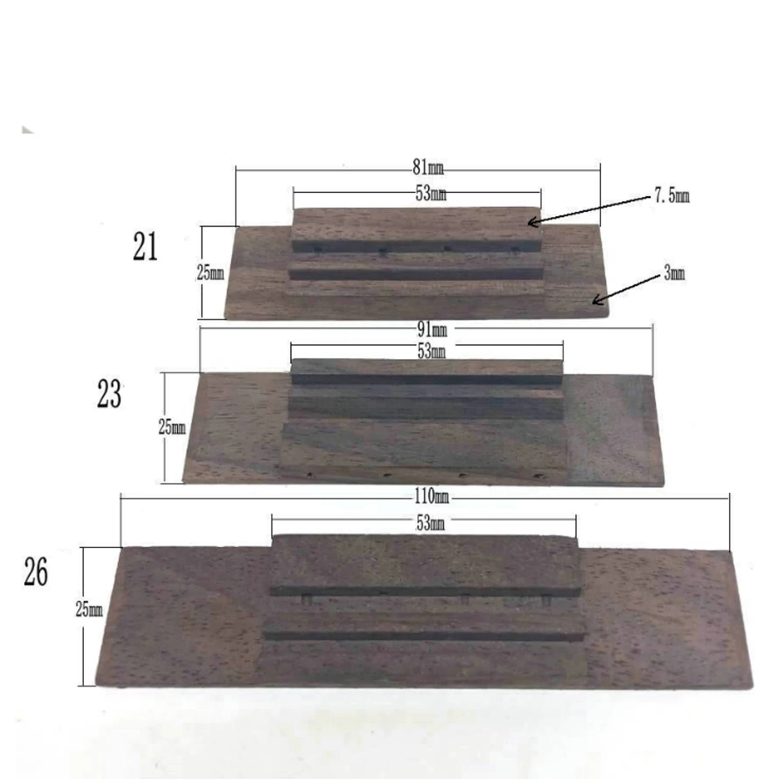 

4-String Ukulele Bridge Ukulele Rosewood Bridge Accessories for 21/23/26'' Ukulele Uke Musical Replacement
