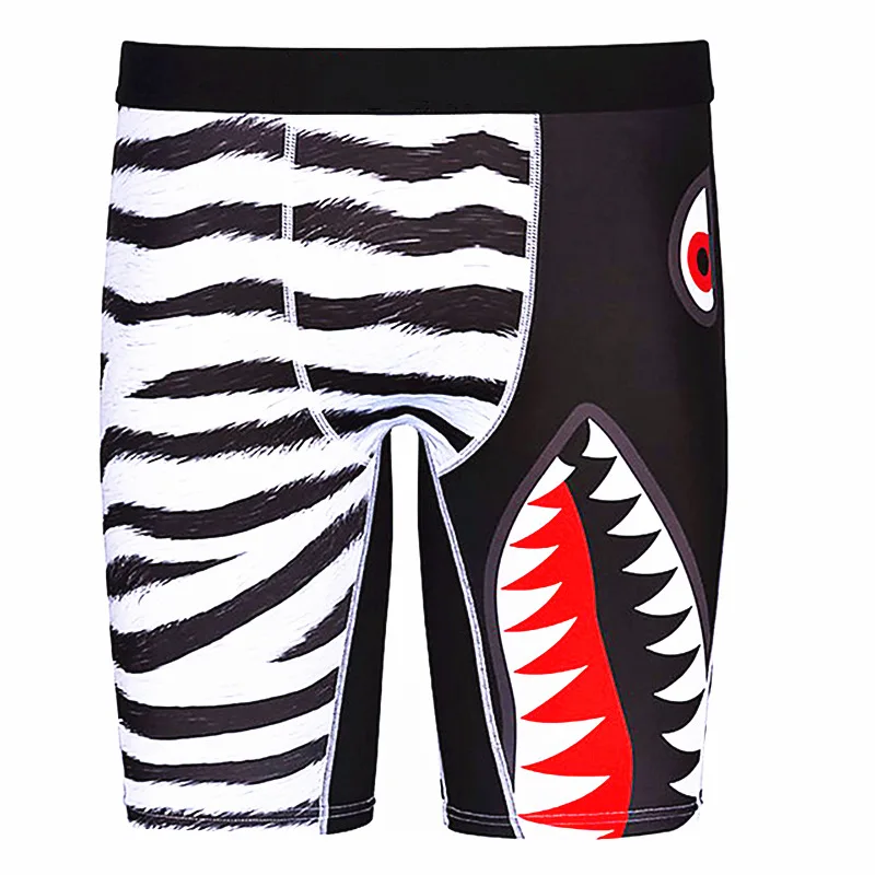 Men's Underwear Printed Sports Tights Increase and Lengthen Fitness Running Boxer Briefs Ice Silk Mens Panties Breathable