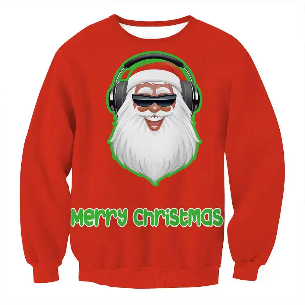 

Merry Christmas Man Ugly Christmas Sweaters Funny Santa Print Xmas Sweatshirts Holiday Casual Women Xmas Pullovers Tops Clothes