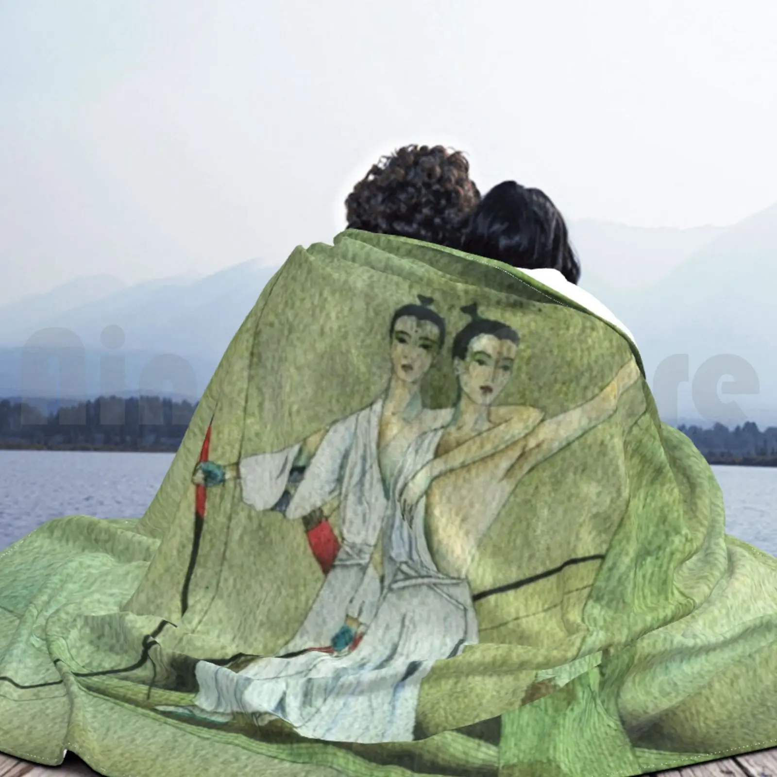 Одеяло Soul Mate для дивана-кровати путешествий Hollywutz Soulmates Almas Gemelas Japan Arc Longbow Hakama Heron