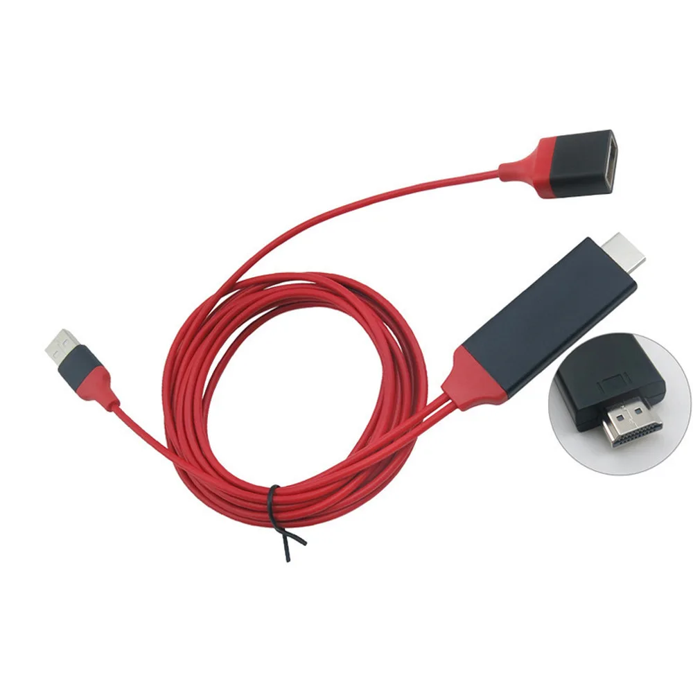 HDMI цифровой кабель USB 2 0 Мужской и Женский HD 1080P видео конвертер код для iPhone tv