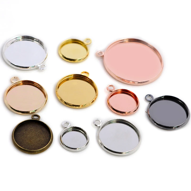 

8 10 12 14 16 18 20 25 mm Round Cabochon Base Tray Bezels Blank Setting Supplies For Jewelry Making Findings Bracelet Pendant