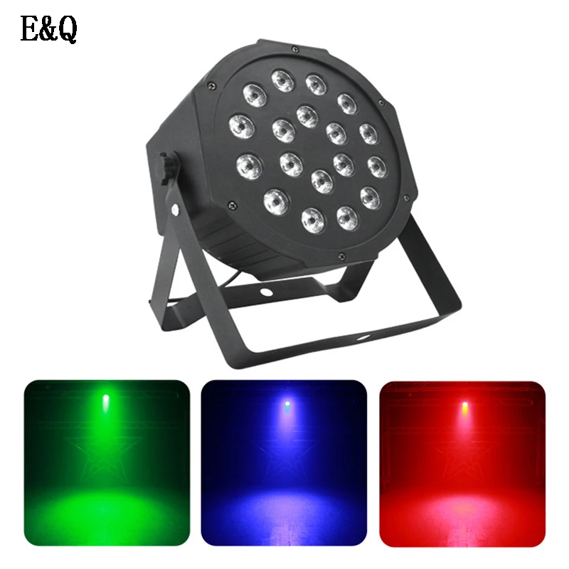 Professional Stage Lights 18 RGB PAR LED DMX512 Master-Slave Flat Projector Lamp for DJ Disco Party Lighting