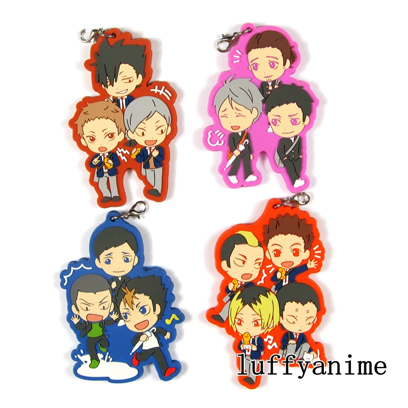 Haikyuu! Резиновый кулон талисман Sugawara koushi Kuroo Tetsurou аниме аксессуары ремешок для