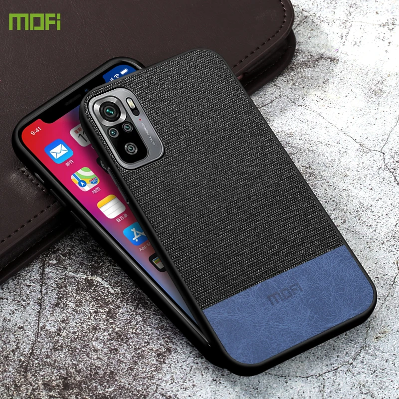 Чехол для Xiaomi Redmi Note 10 Pro тканевый ударопрочный Тонкий чехол MOFi оригинальный 9 9s
