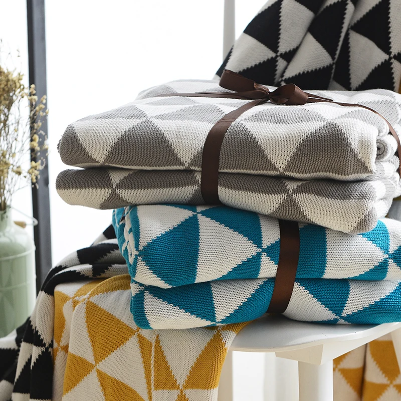 Вязаное Двухслойное одеяло Simanfei из чистого хлопка и шерсти мягкое тонкое офисное