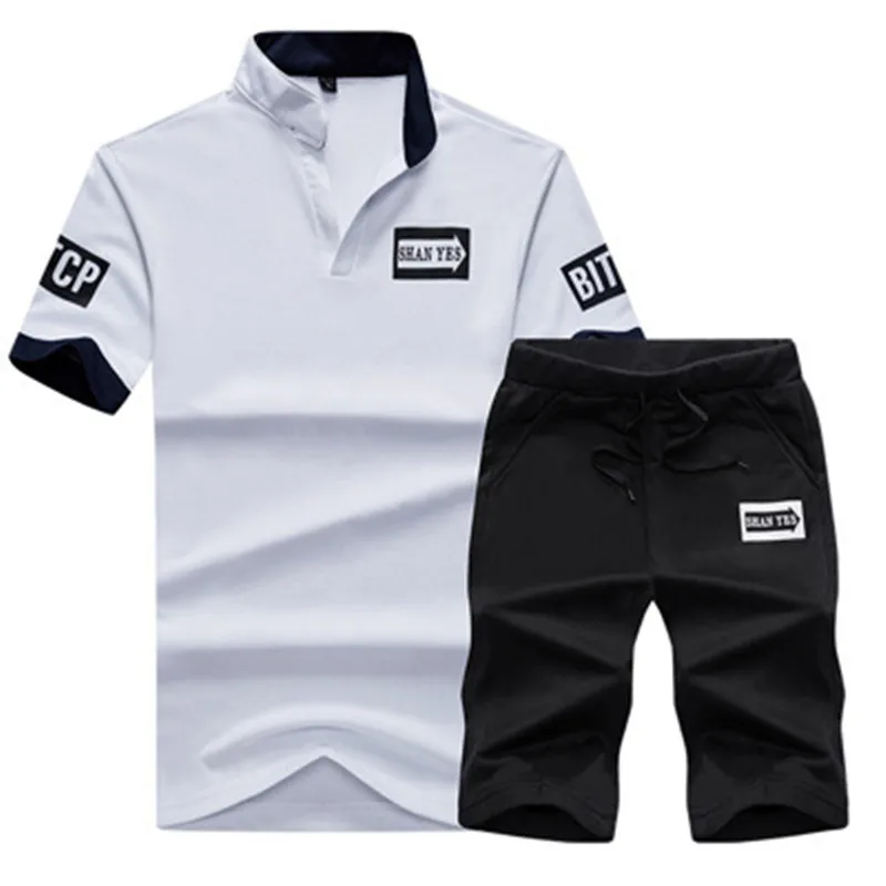 

2020 T-Shirt Sets Men Summer New Short-sleeved T-shirt Youth Student Casual Outwear Tracksuits Men's Suits Clothing T-Shirt Set