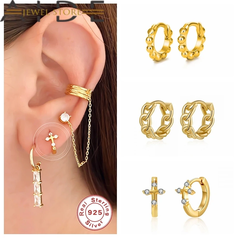

Aide pendientes plata 925 Vintage Earrings Circle Round Hoop Earring For Men Women Pendientes Brincos Gothic Jewelry Accessories