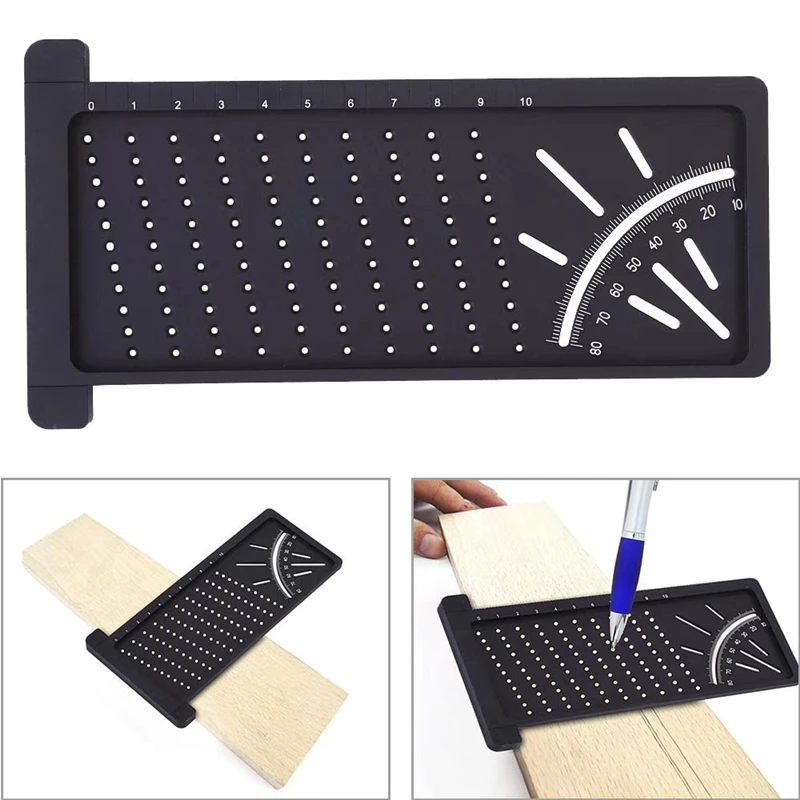 

T-Shaped Woodworking Ruler Measuring Ruler Hole Hole Ruler Marking Line Marking Ruler Woodworking Ruler Angle Ruler New