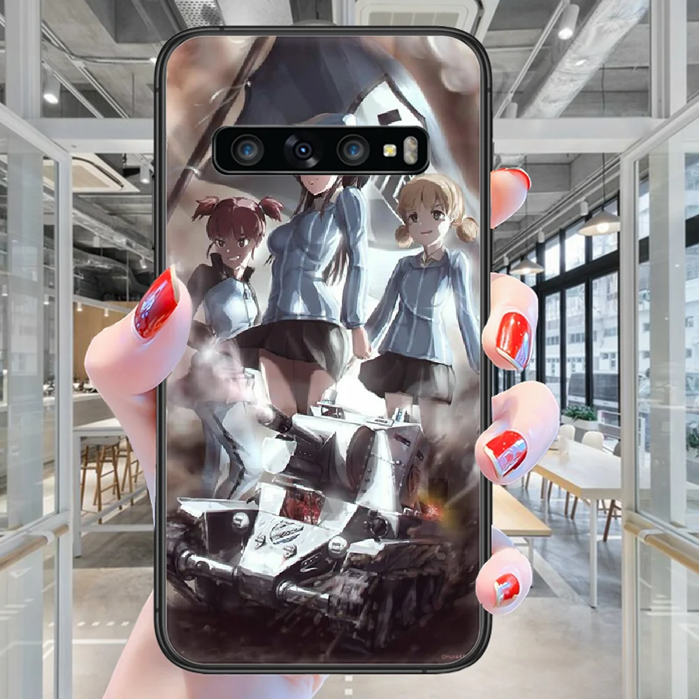 Чехол для телефона с аниме GIRLS und PANZER Samsung Galaxy Note S 8 9 10 20 Plus E Lite Uitra черный бампер из