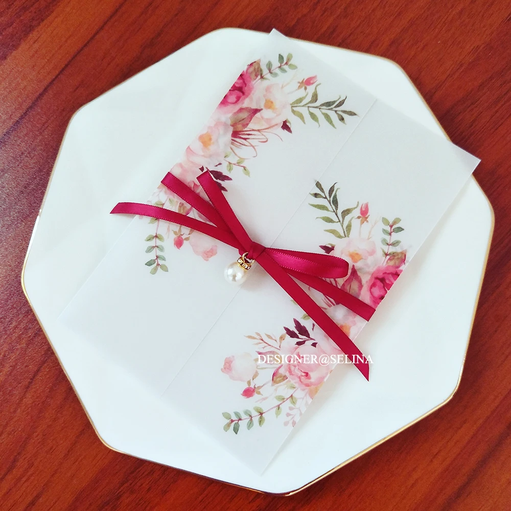 50 шт. Новое Свадебное приглашение с принтом Стразы конверт сделай сам