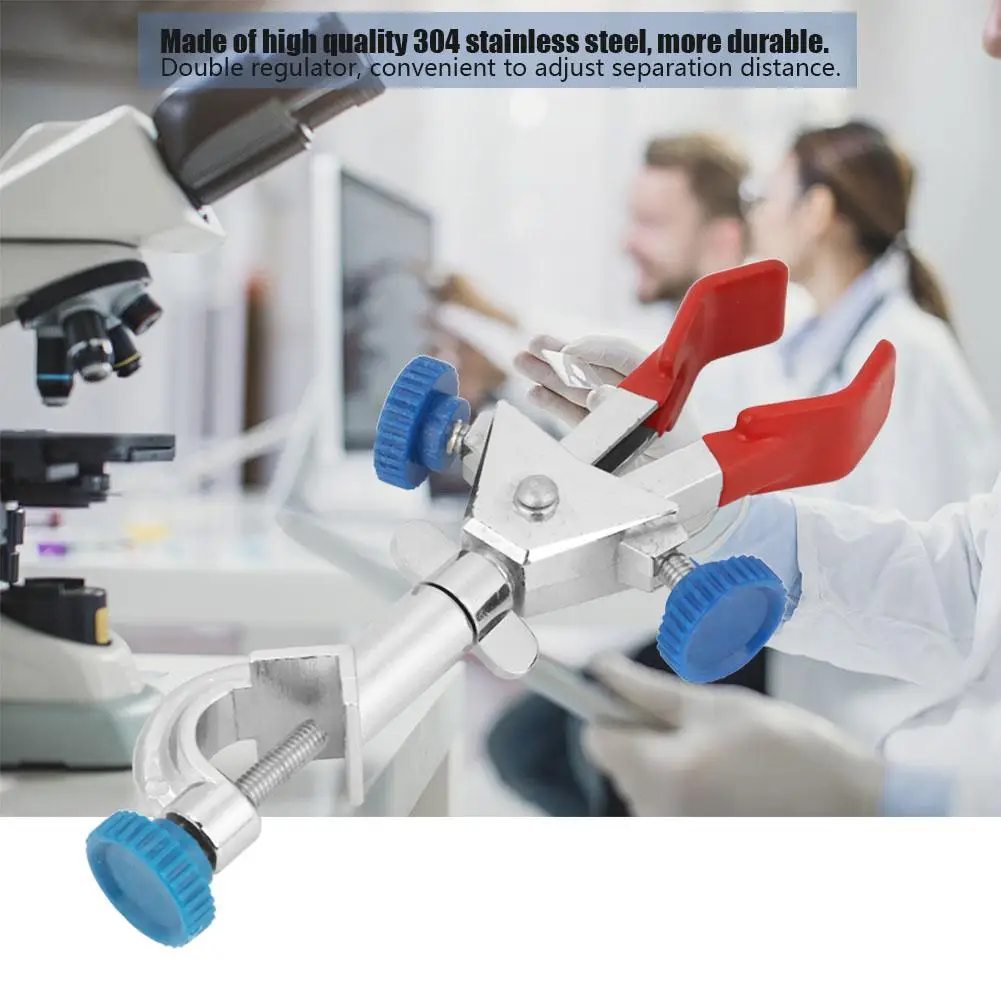Лабораторный инструмент двойной регулятор химический зажим для колбы стальная