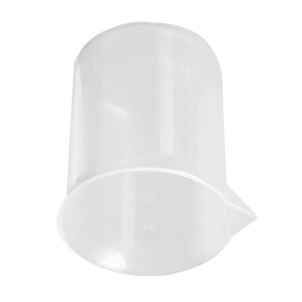 Пластиковые мерные стаканы для жидкости Lab 100 мл 10 шт. прозрачные