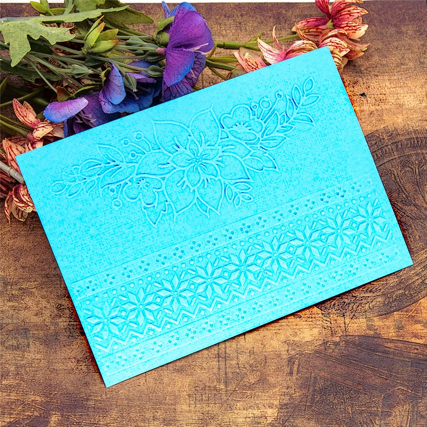 

10.5x14.8cm Flower Paper Embossing Folders Plastic Scrapbooking DIY Template Fondant Cake Photo Album Card Making Easter Gift