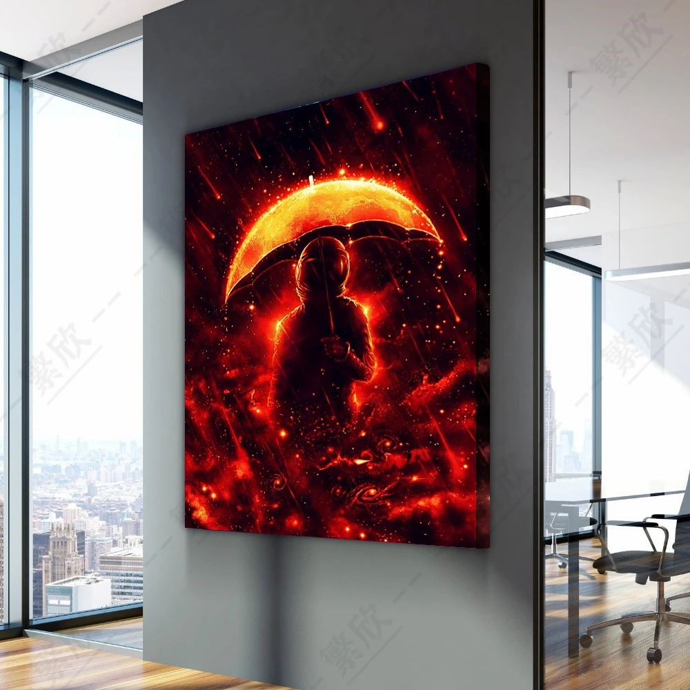 

Home Decor Simple Universe Fiery Red Meteor Shower Abstract Art Creative Hanging Painting Poster Wall For Home Canvas Painting