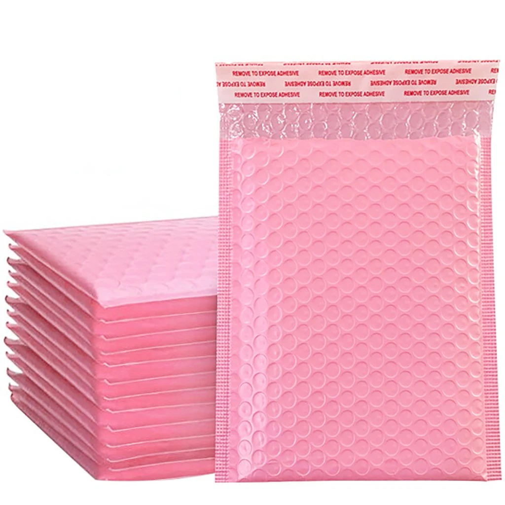 

Sobres de burbujas acolchados, autosellados para libros, revistas, rollos, color rosa, para regalo, 20 uds.