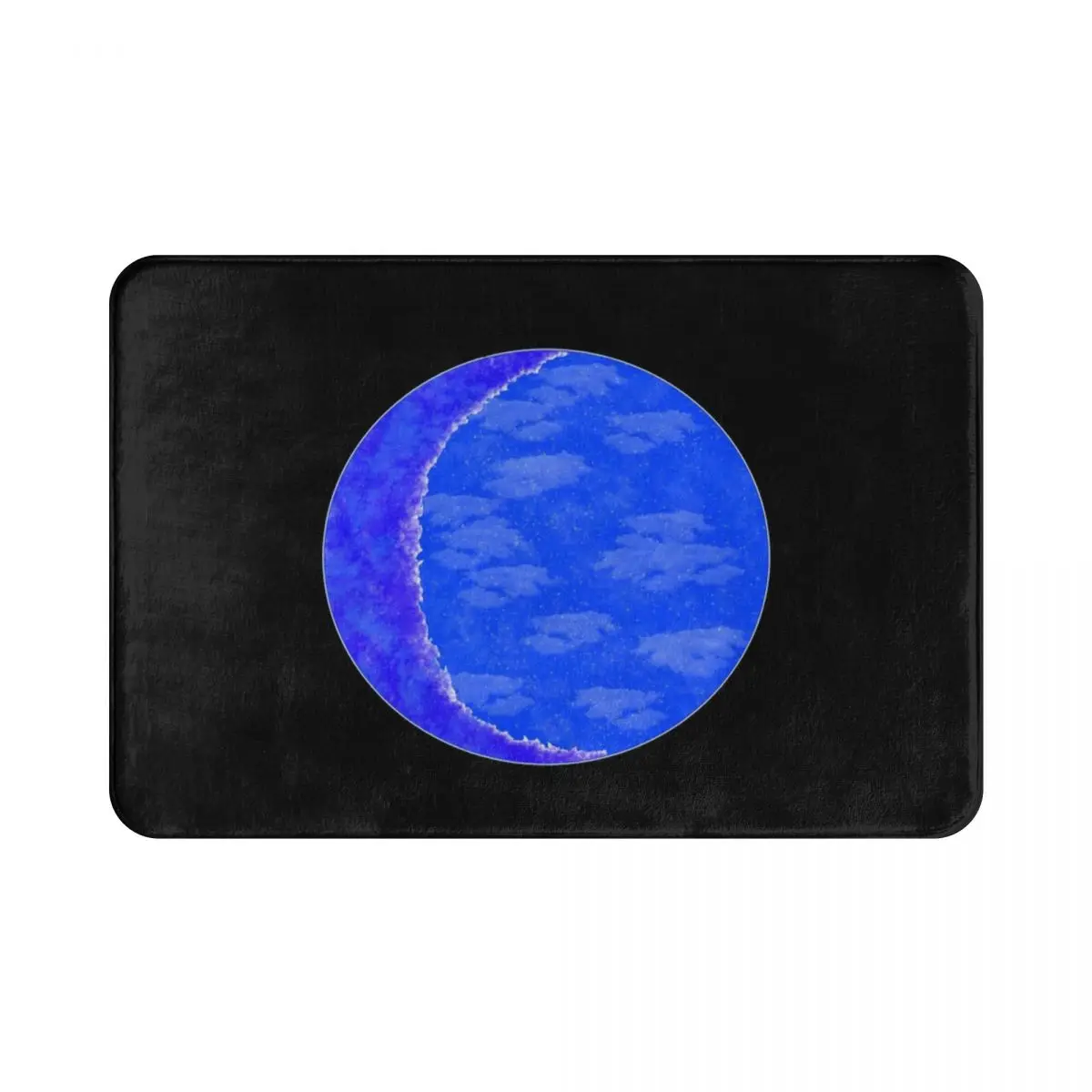 

Голубой пасмурный коврик для входа в ночное время, полиэстер, коврик, коврик для ног, нескользящий моющийся коврик для входа, коридора, кухни...