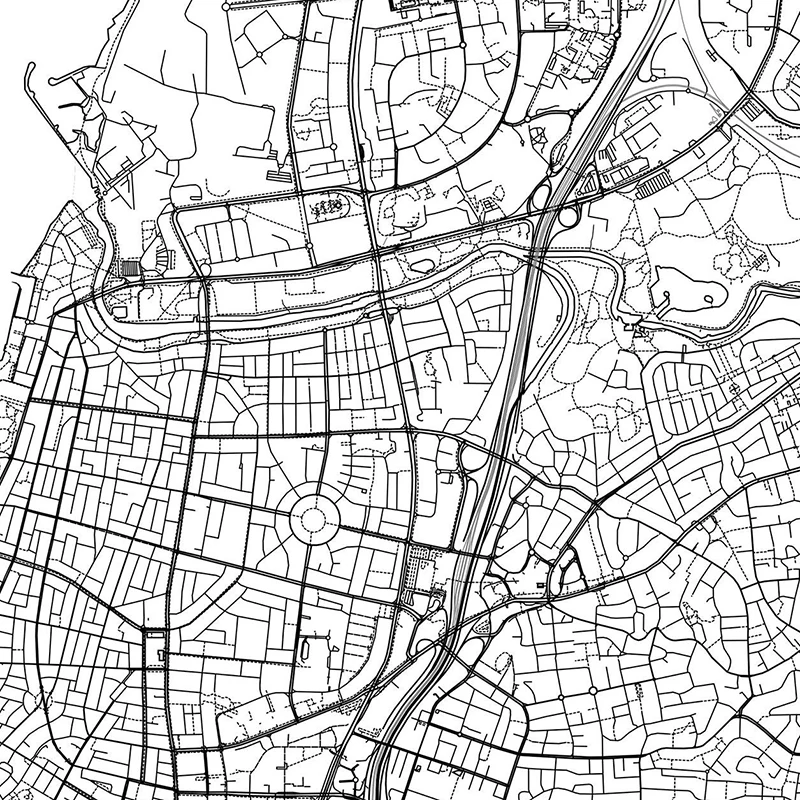 Карта Тель-Авив печать улица Израиля Дорожная карта черно-белая холщовая картина