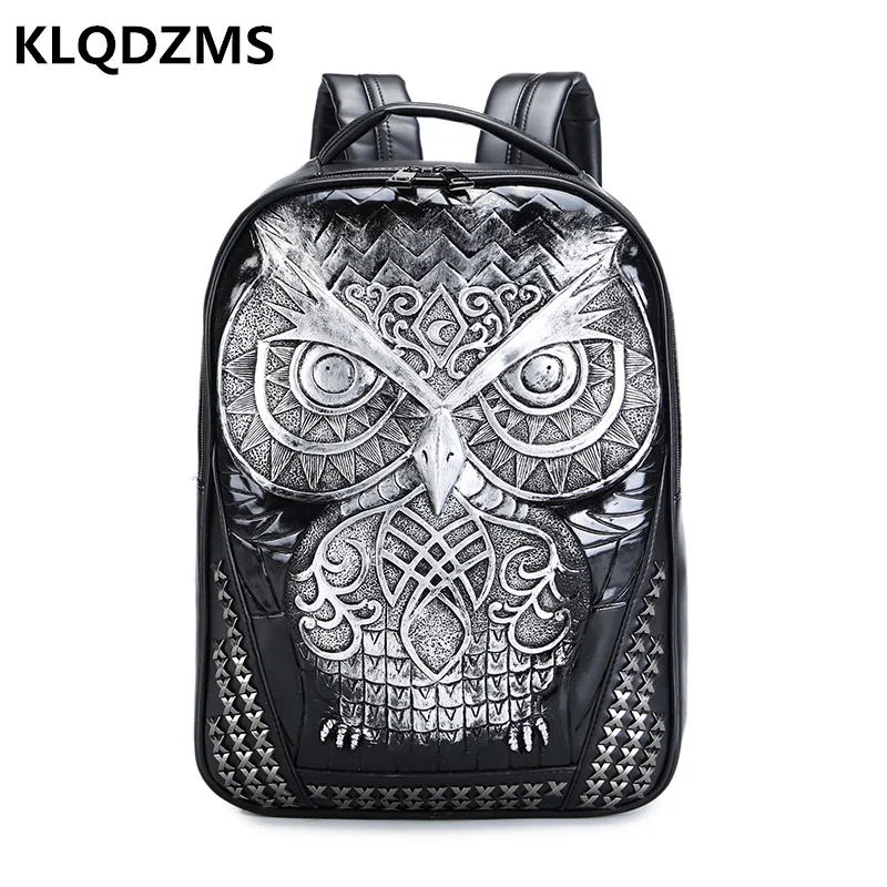 

KLQDZMS PU Trendy Cute pet Knapsack Satchel For Teenagers Luxury Business Travel Laptop-Bag Unisex Large Capacity Backpack