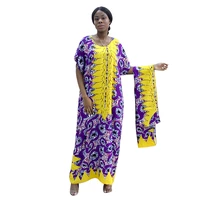 new african clothing tranditional long loose dress vintage dashiki caftan ethnic african dresses for women with scarf