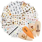 1 лист красочные цветочные наклейки для ногтей слайдеры Цветы Листья Мандала лист Геометрия клейкие наклейки для ногтей дизайн из фольги