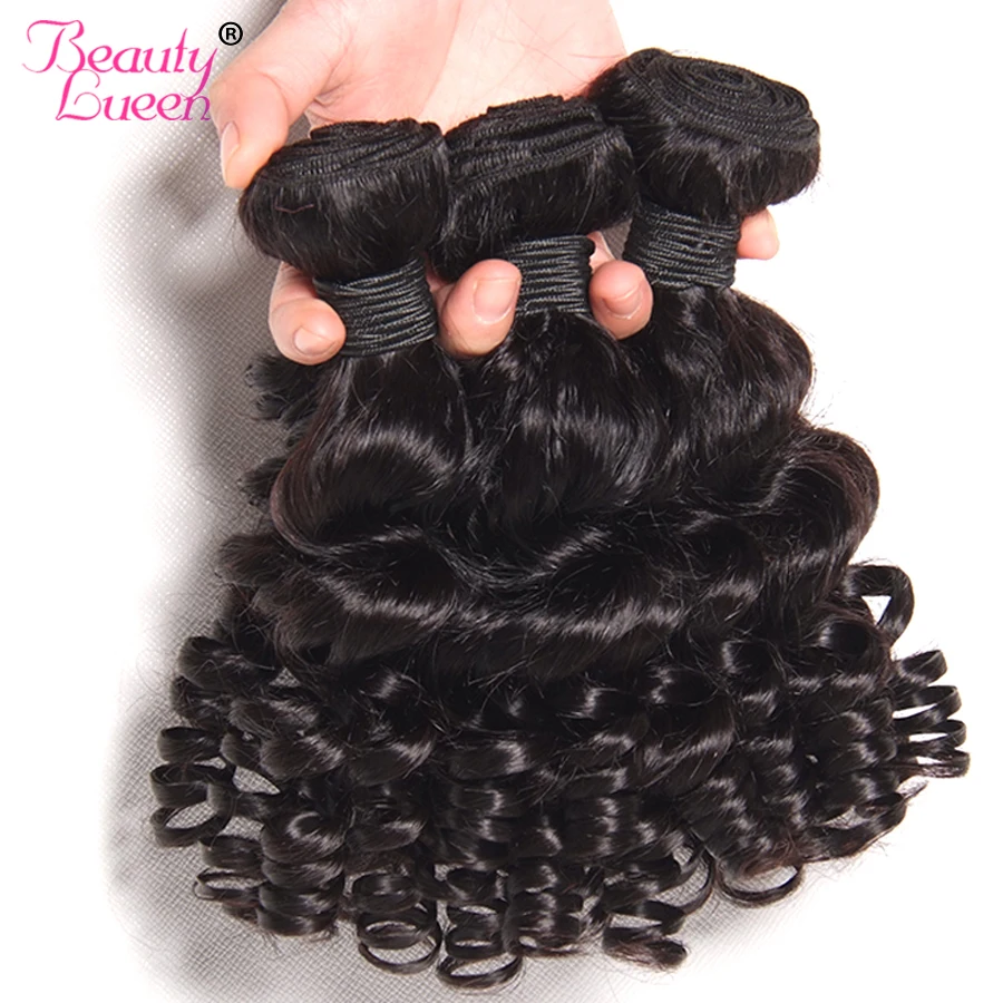 Волнистые волнистые волосы 3 пучка с закрыванием бразильские пучки не Реми