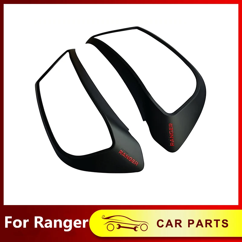 

ABS Matte Black Front Head Lights Headlight Lamp Cover Trim Molding Frame for Ford Ranger T7 T8 2015-2022 Accessories