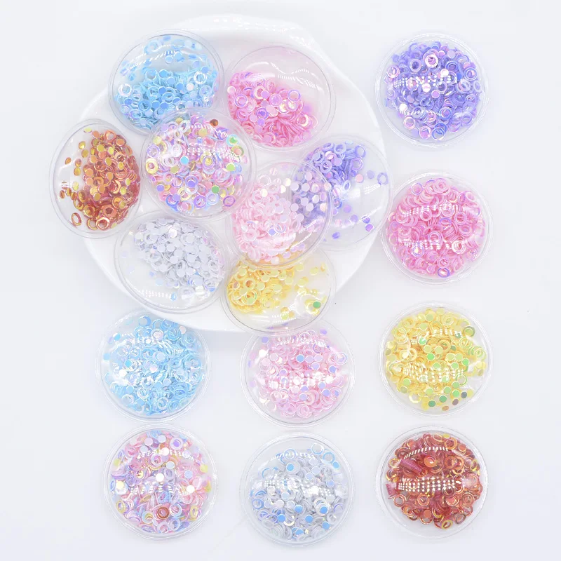 Круглая блестящая прозрачная пластиковая аппликация с блестками 32 шт. 28 мм для