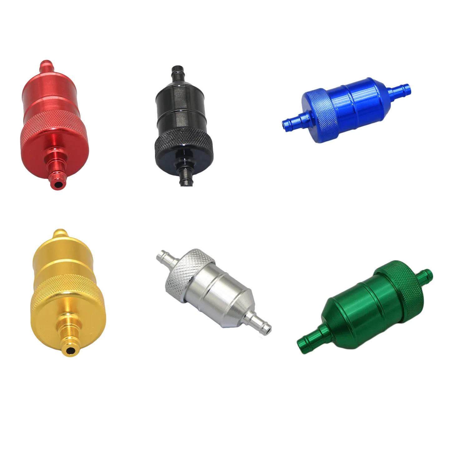 

Цветные CNC универсальные масляные фильтры 1/4 6 мм встроенный газовый топливный фильтр для внедорожника ATV Go-Kart Y Honda Harley XR KLX KX