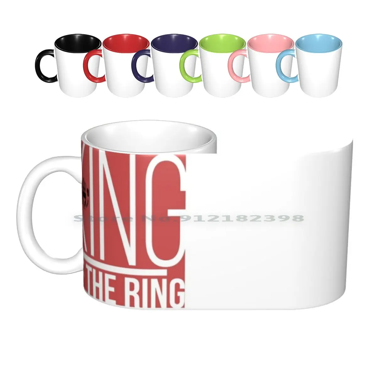 

Керамические кружки King Of The Ring, кофейные чашки, кружка для молока и чая, боксерская Боевая Спортивная кружка Red Kingdom King, креативный трендовый в...