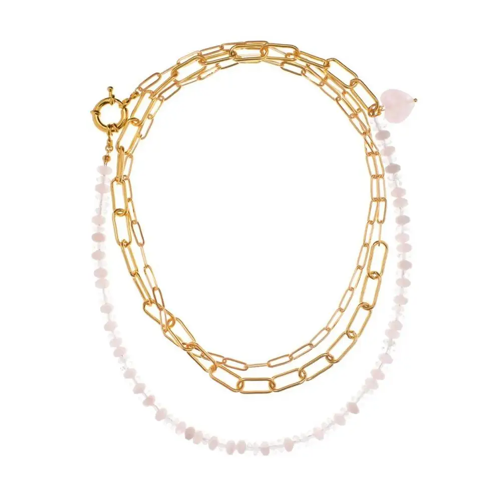 Бусы из натурального камня розовый кварц Нефритовое сердце кулон ожерелье для