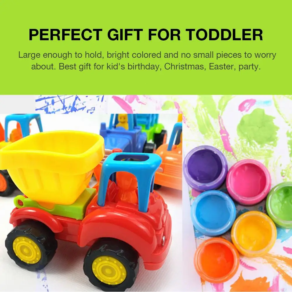 

4 Sets Plastic Toddlers Toys Car Tractor Truck Dumper Bulldozer Friction Powered Car Fun Toy Gifts For Kids