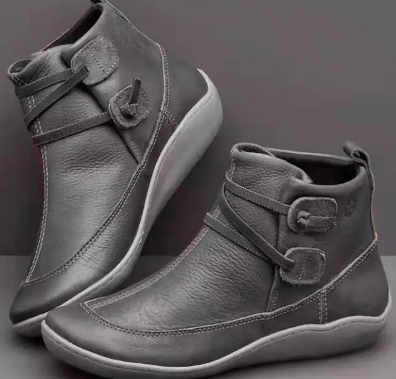 slip on deep grey Г.; женские ботильоны из мягкой кожи; женские удобные ботинки без застежки; сезон осень-зима; женская обувь на плоской подошве; большой размер 43 - Цвет: slip on deep grey