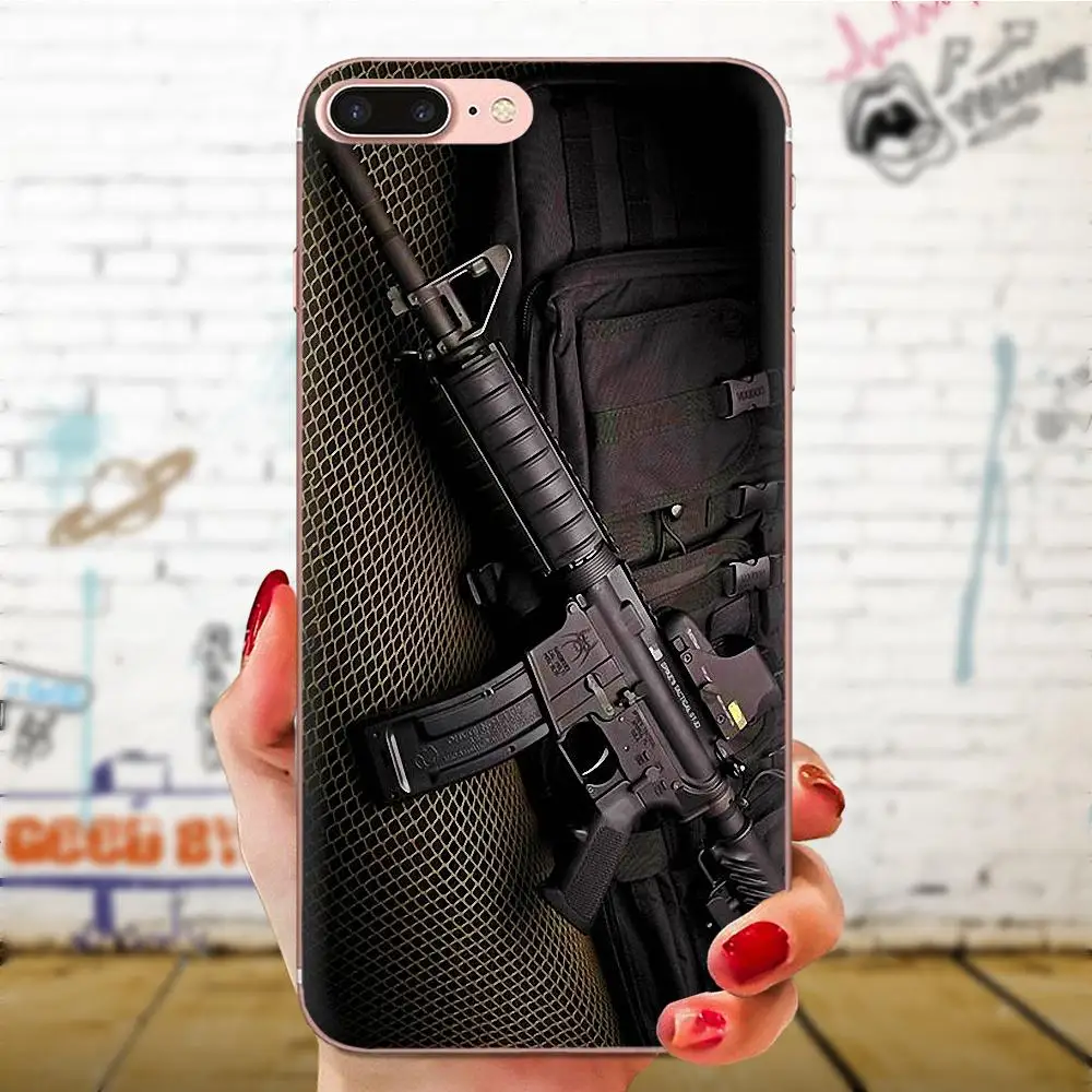 Винтовки Ar 15 пистолеты мягкие ТПУ чехлы для телефонов Galaxy Grand A3 A5 A7 A8 A9 A9S On5 On7 Plus Pro