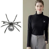 fashion women creative pearl spider brooch pin buckle corsage scarf jewelry gift for women accessories