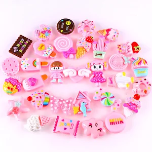 Imported 30 pcs/Ice Cream Candy Girl House Chocolate Mixed Resin Pendant DIY Mobile Shell Decoration Keychain
