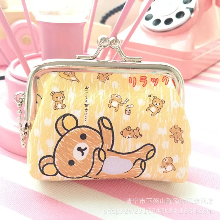 disney стежка мультфильм сумка для хранения монет pu кошелек прекрасный ключ мешок монет подвеска держатель дело