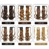ponytail extensions wrap long curly wavy clip in on synthetic hairpiece pony tail fake false hair piece heat resistant for women