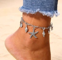 ladies retro anklet starfish shell pendant new anklet bohemia beach foot ladies anklet leg jewelry