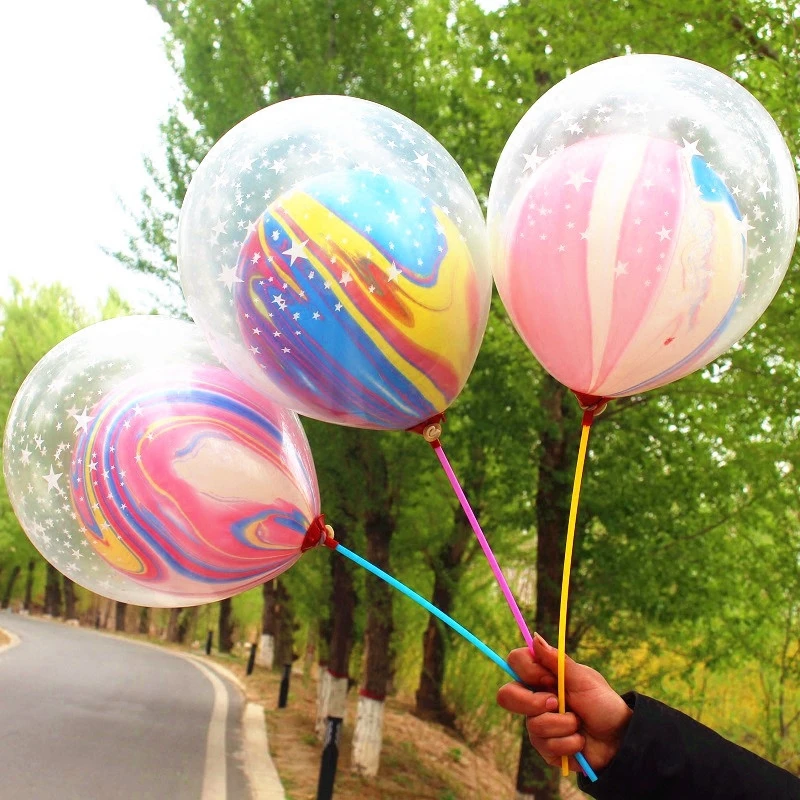 10 шт. Новый двухслойный воздушный шар со звездами и агатом Свадебный с днем