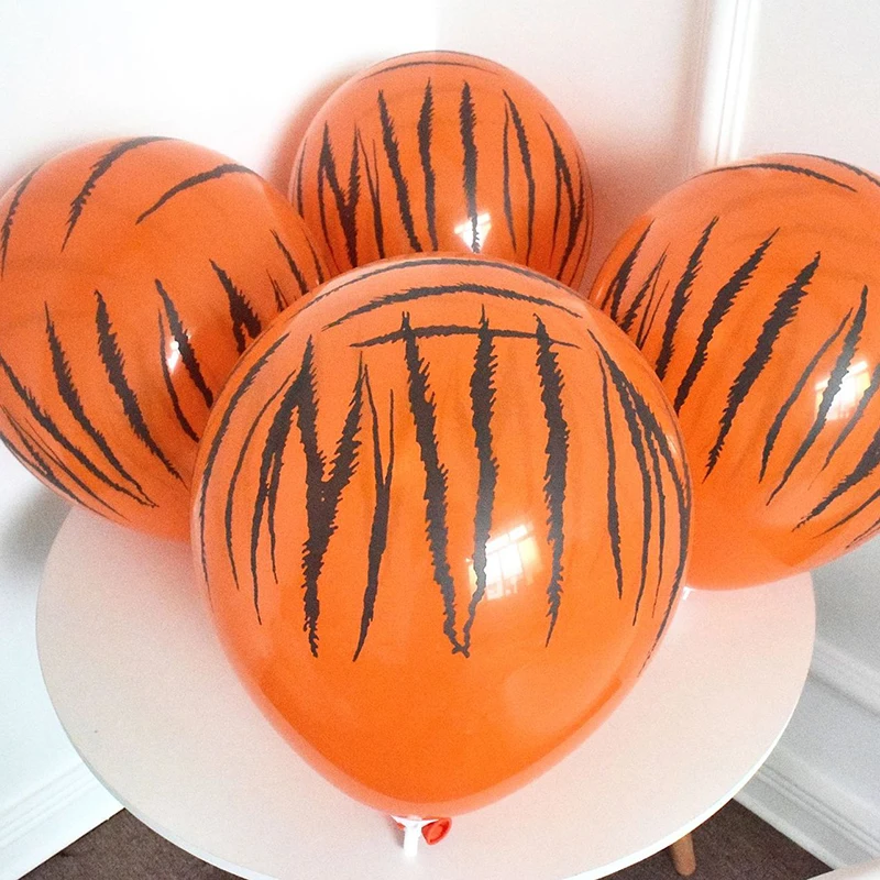 10pcs/lot 12inch Baby Birthday Party Balloon Animal Theme Scene Decoration Latex Balloons Cow Leopard Print Ballon Kids Toy - купить по